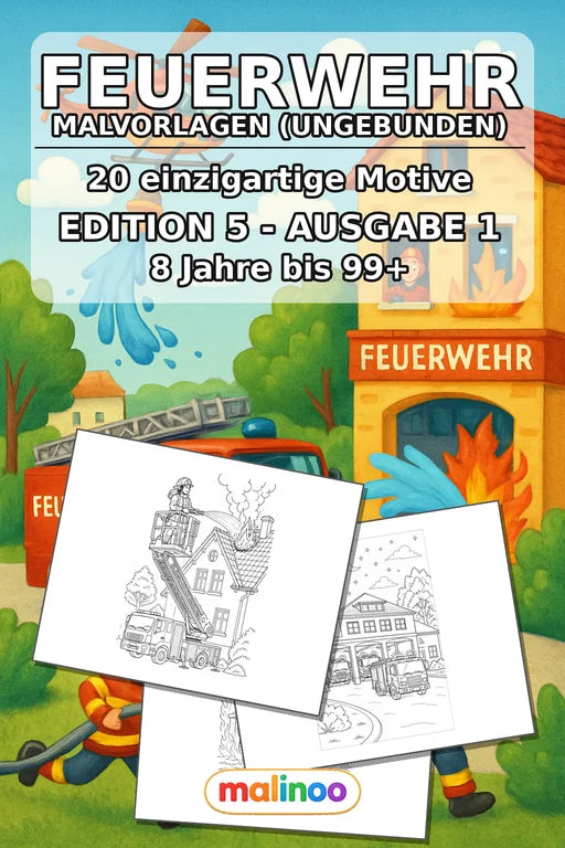 Feuer Malbuch 20 Ausmalbilder gedruckt+lose – Cover