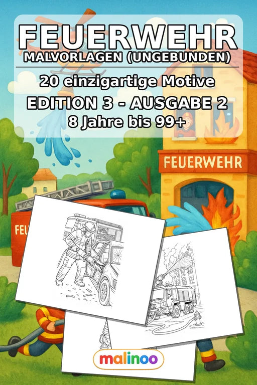 Feuer Malbuch 20 Ausmalbilder gedruckt+lose – Cover
