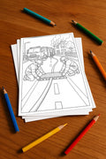 Feuer Malbuch 20 Ausmalbilder gedruckt+lose – Mockup-Ansicht