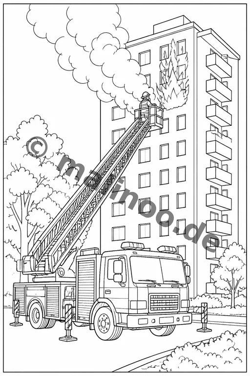 Feuer Malbuch 20 Ausmalbilder gedruckt+lose – Vorschaubild 8