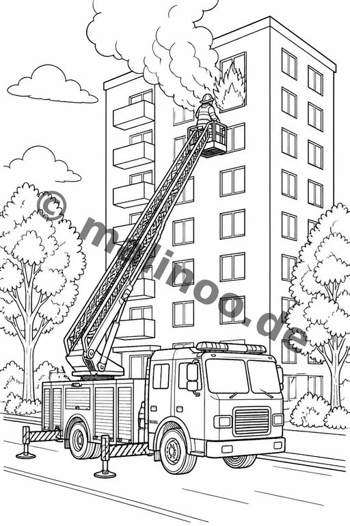 Feuer Malbuch 20 Ausmalbilder gedruckt+lose – Vorschaubild 8