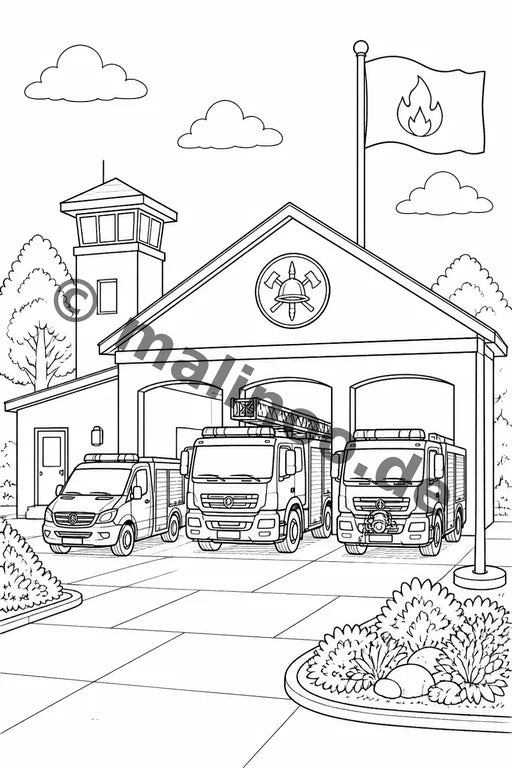 Feuer Malbuch 50 Ausmalbilder PDF Download – Vorschaubild 1