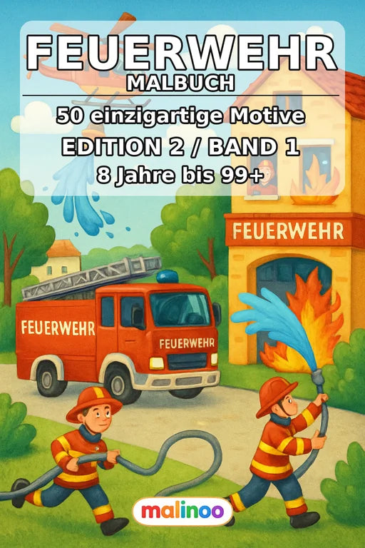 Feuer Malbuch 50 Ausmalbilder gedruckt+gebunden – Cover