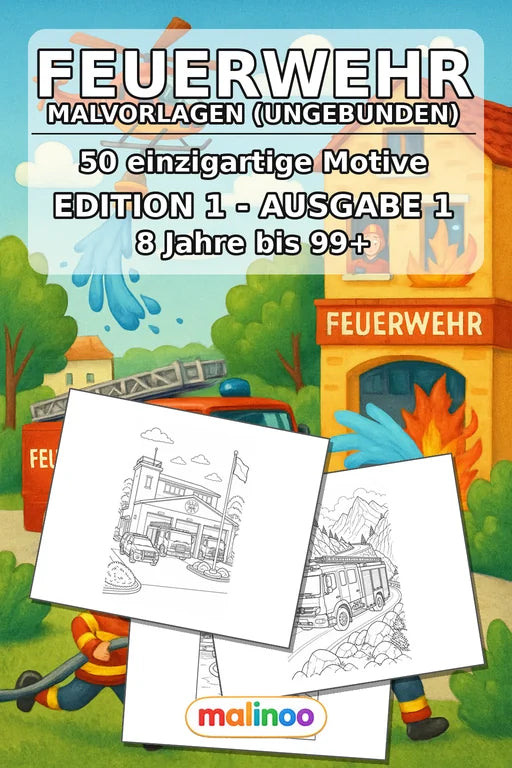 Feuer Malbuch 50 Ausmalbilder gedruckt+lose – Cover