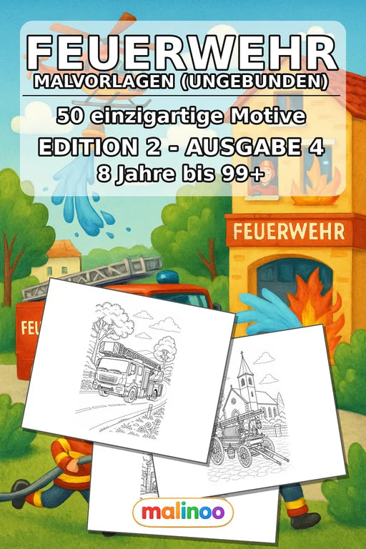 Feuer Malbuch 50 Ausmalbilder gedruckt+lose – Cover