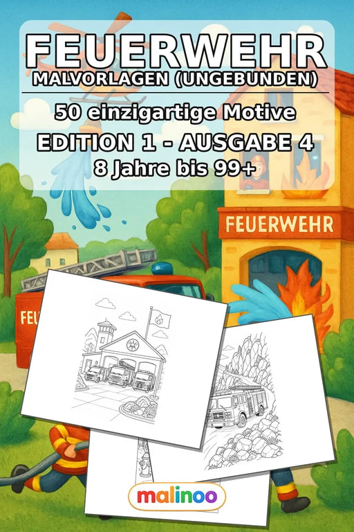 Feuer Malbuch 50 Ausmalbilder gedruckt+lose – Cover