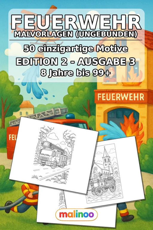 Feuer Malbuch 50 Ausmalbilder gedruckt+lose – Cover