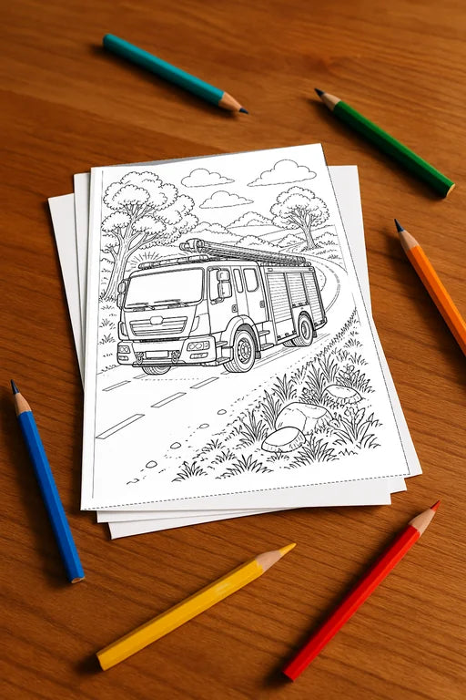 Feuer Malbuch 50 Ausmalbilder gedruckt+lose – Mockup-Ansicht