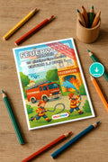 Feuerwehr Malbuch 20 Ausmalbilder PDF Download digital – Mockup-Ansicht