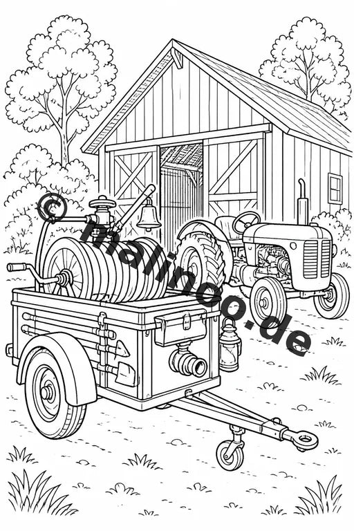 Feuerwehr Malbuch 20 Ausmalbilder PDF Download digital – Vorschaubild 3