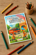 Feuerwehr Malbuch 20 Ausmalbilder gedruckt und gebunden – Mockup-Ansicht