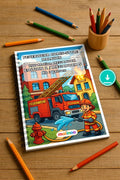 Feuerwehr Comis-Style Malbuch 100 Ausmalbilder PDF Download digital – Mockup-Ansicht