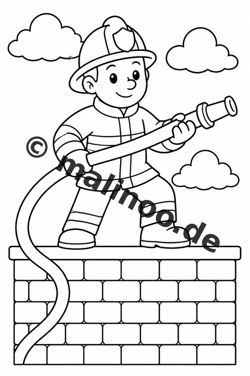 Feuerwehr Comis-Style Malbuch 100 Ausmalbilder gedruckt und gebunden – Vorschaubild 3