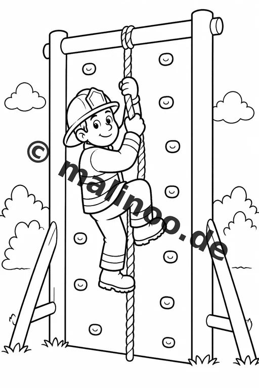 Feuerwehr Comis-Style Malbuch 100 Ausmalbilder gedruckt und gebunden – Vorschaubild 6