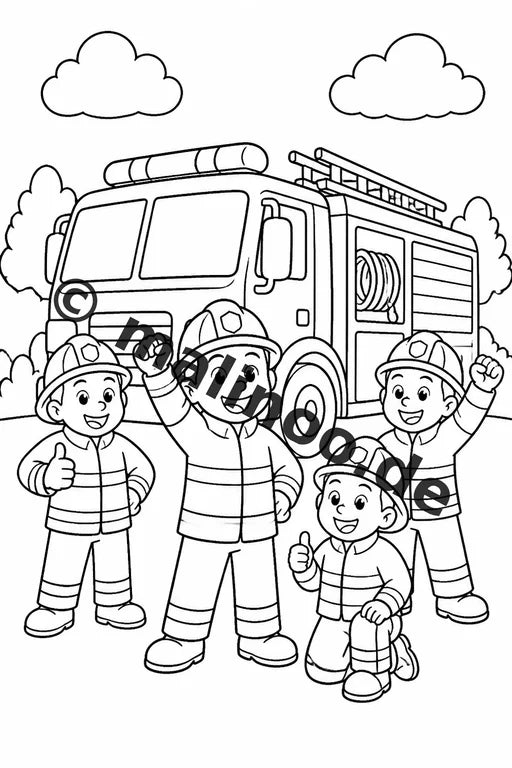 Feuerwehr Comis-Style Malbuch 100 Ausmalbilder gedruckt, ungebunden – Vorschaubild 10