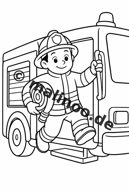 Feuerwehr Comis-Style Malbuch 100 Ausmalbilder gedruckt, ungebunden – Vorschaubild 5