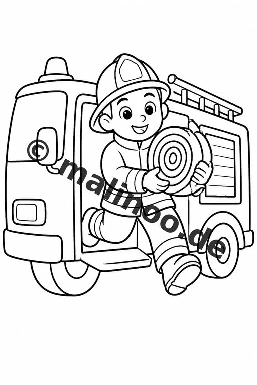 Feuerwehr Comis-Style Malbuch 100 Ausmalbilder gedruckt, ungebunden – Vorschaubild 5