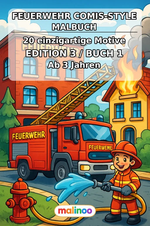 Feuerwehr Comis-Style Malbuch 20 Ausmalbilder PDF Download – Cover