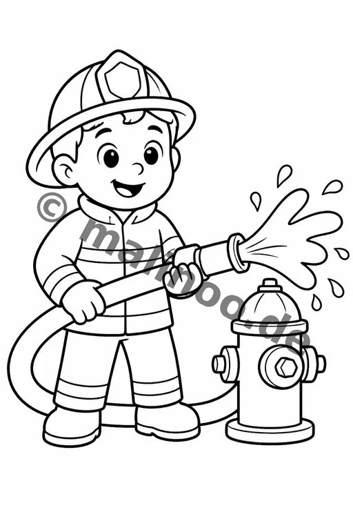 Feuerwehr Comis-Style Malbuch 20 Ausmalbilder PDF Download – Vorschaubild 1