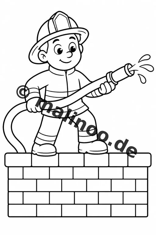 Feuerwehr Comis-Style Malbuch 20 Ausmalbilder PDF Download digital – Vorschaubild 3