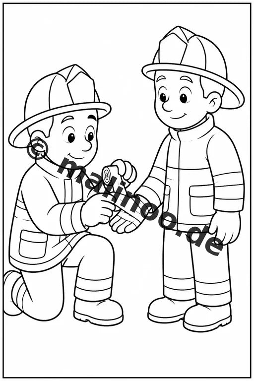 Feuerwehr Comis-Style Malbuch 20 Ausmalbilder PDF Download digital – Vorschaubild 4