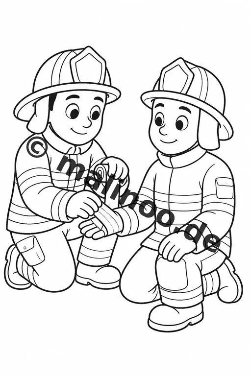 Feuerwehr Comis-Style Malbuch 20 Ausmalbilder PDF Download digital – Vorschaubild 4