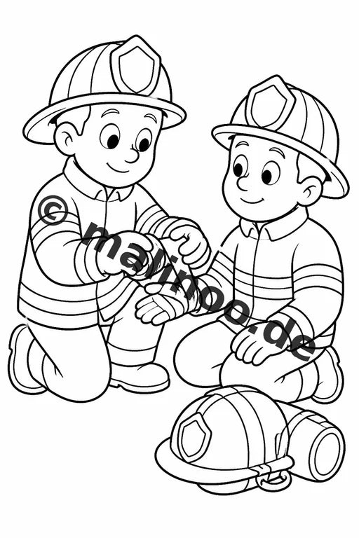 Feuerwehr Comis-Style Malbuch 20 Ausmalbilder PDF Download digital – Vorschaubild 4