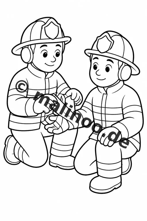 Feuerwehr Comis-Style Malbuch 20 Ausmalbilder PDF Download digital – Vorschaubild 4