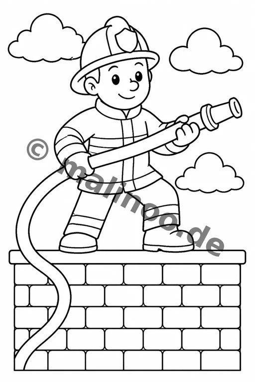 Feuerwehr Comis-Style Malbuch 20 Ausmalbilder PDF Download – Vorschaubild 5