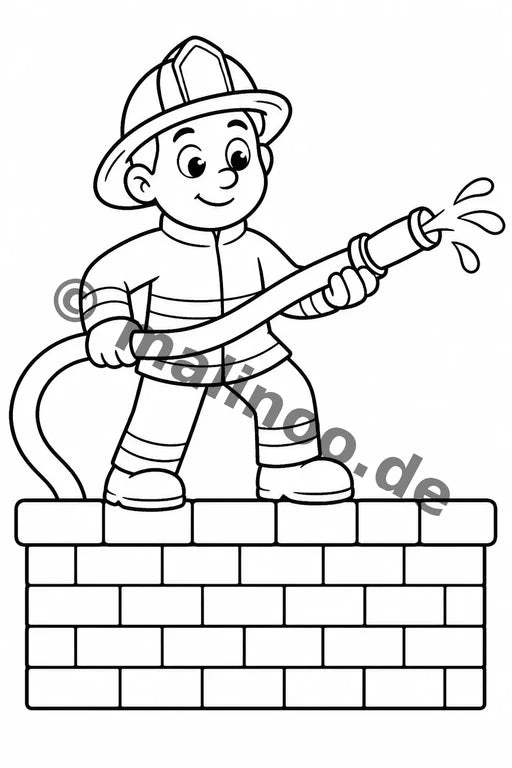 Feuerwehr Comis-Style Malbuch 20 Ausmalbilder PDF Download – Vorschaubild 5