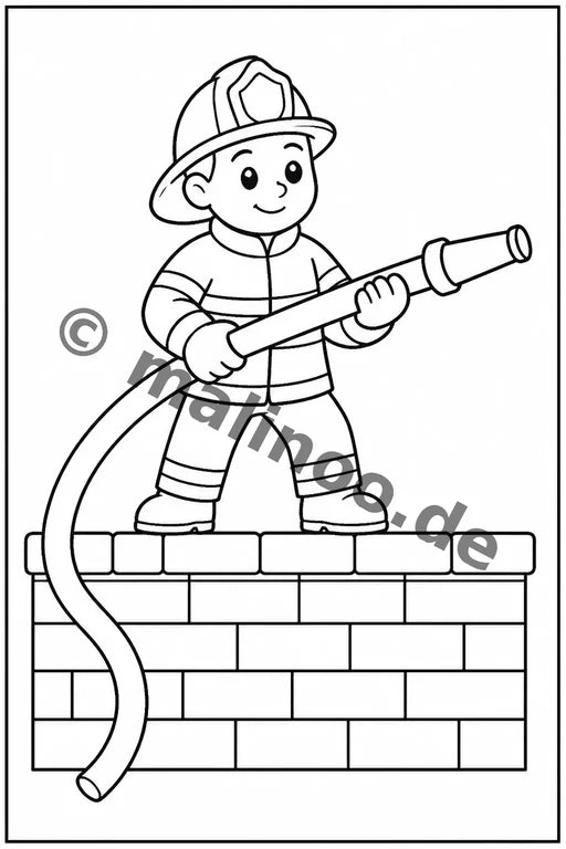 Feuerwehr Comis-Style Malbuch 20 Ausmalbilder PDF Download – Vorschaubild 5