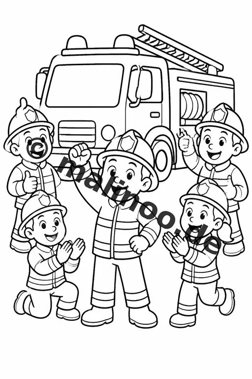 Feuerwehr Comis-Style Malbuch 20 Ausmalbilder gedruckt und gebunden – Vorschaubild 10