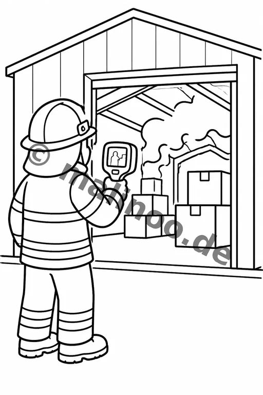 Feuerwehr Comis-Style Malbuch 20 Ausmalbilder gedruckt+gebunden – Vorschaubild 10