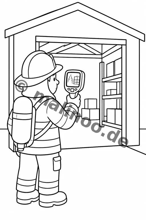 Feuerwehr Comis-Style Malbuch 20 Ausmalbilder gedruckt+gebunden – Vorschaubild 10