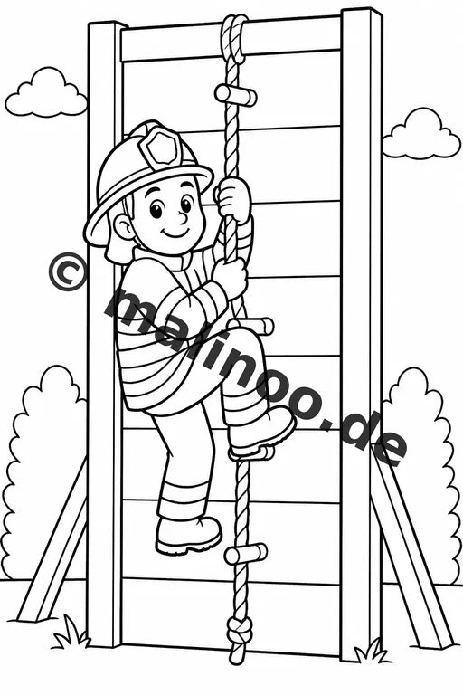 Feuerwehr Comis-Style Malbuch 20 Ausmalbilder gedruckt und gebunden – Vorschaubild 6