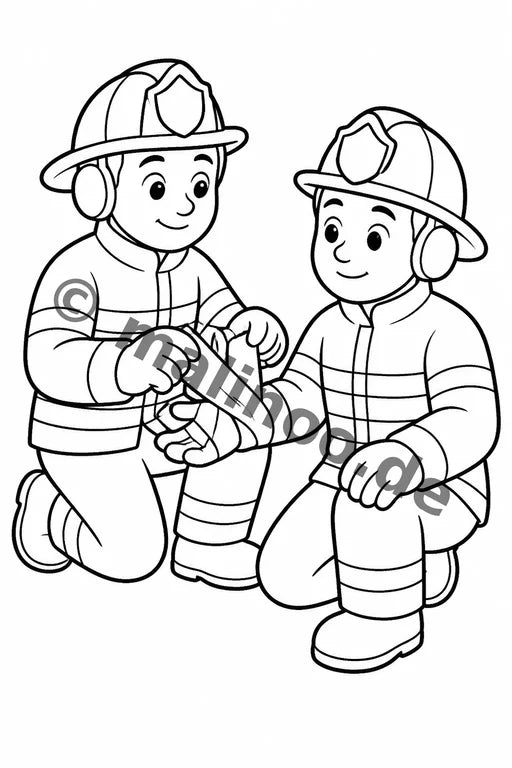 Feuerwehr Comis-Style Malbuch 20 Ausmalbilder gedruckt+gebunden – Vorschaubild 7