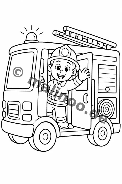 Feuerwehr Comis-Style Malbuch 20 Ausmalbilder gedruckt+gebunden – Vorschaubild 8