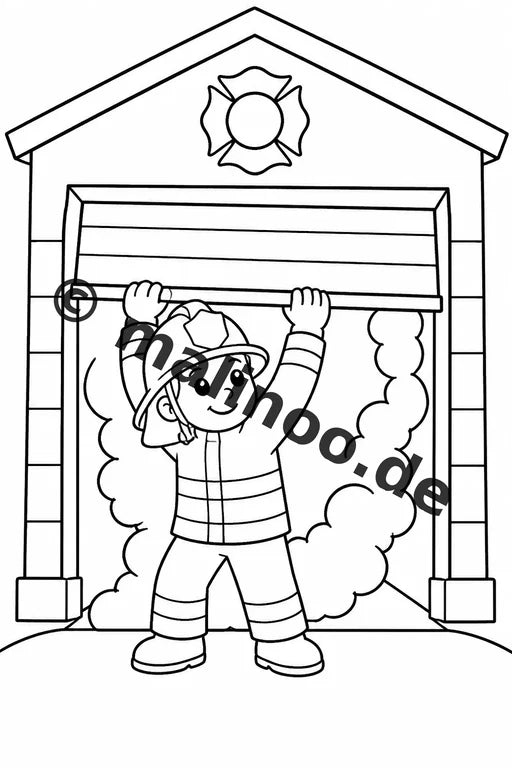 Feuerwehr Comis-Style Malbuch 20 Ausmalbilder gedruckt und gebunden – Vorschaubild 8
