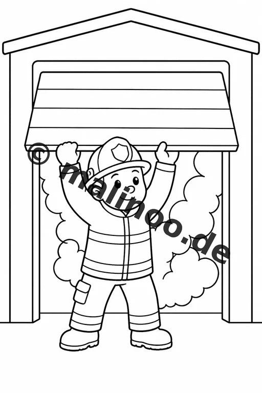 Feuerwehr Comis-Style Malbuch 20 Ausmalbilder gedruckt und gebunden – Vorschaubild 8