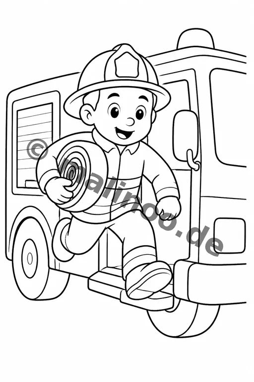 Feuerwehr Comis-Style Malbuch 20 Ausmalbilder gedruckt+gebunden – Vorschaubild 9