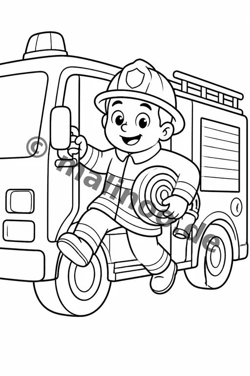 Feuerwehr Comis-Style Malbuch 20 Ausmalbilder gedruckt+gebunden – Vorschaubild 9