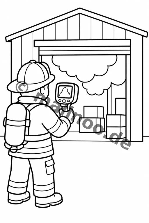 Feuerwehr Comis-Style Malbuch 20 Ausmalbilder gedruckt+lose – Vorschaubild 10