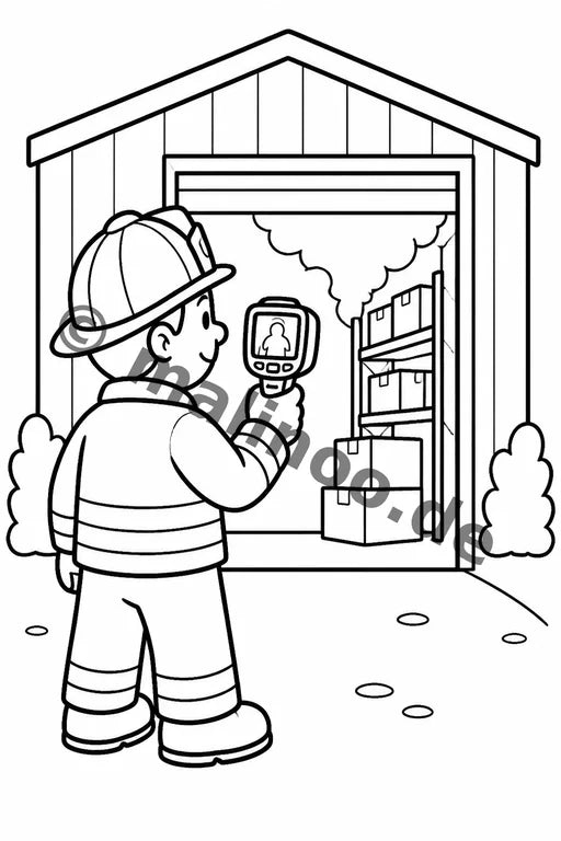 Feuerwehr Comis-Style Malbuch 20 Ausmalbilder gedruckt+lose – Vorschaubild 10