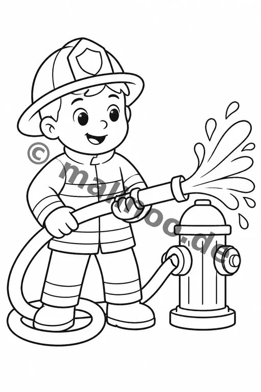 Feuerwehr Comis-Style Malbuch 20 Ausmalbilder gedruckt+lose – Vorschaubild 1