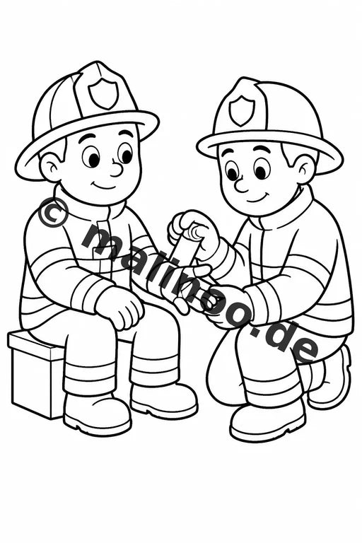 Feuerwehr Comis-Style Malbuch 20 Ausmalbilder gedruckt, ungebunden – Vorschaubild 4
