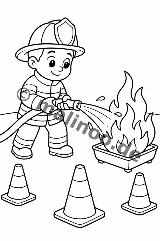 Feuerwehr Comis-Style Malbuch 20 Ausmalbilder gedruckt+lose – Vorschaubild 4