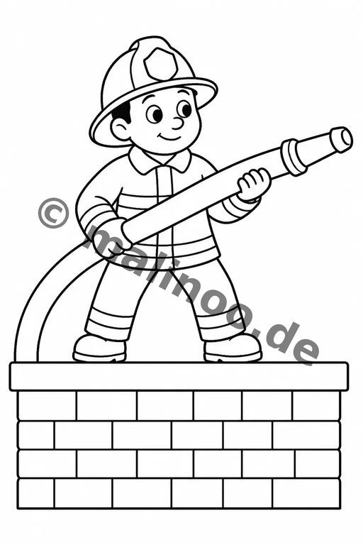 Feuerwehr Comis-Style Malbuch 20 Ausmalbilder gedruckt+lose – Vorschaubild 5