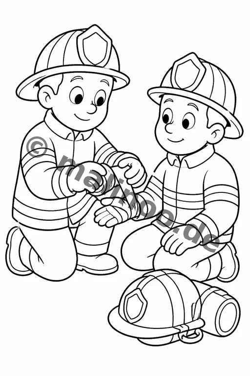 Feuerwehr Comis-Style Malbuch 20 Ausmalbilder gedruckt+lose – Vorschaubild 7