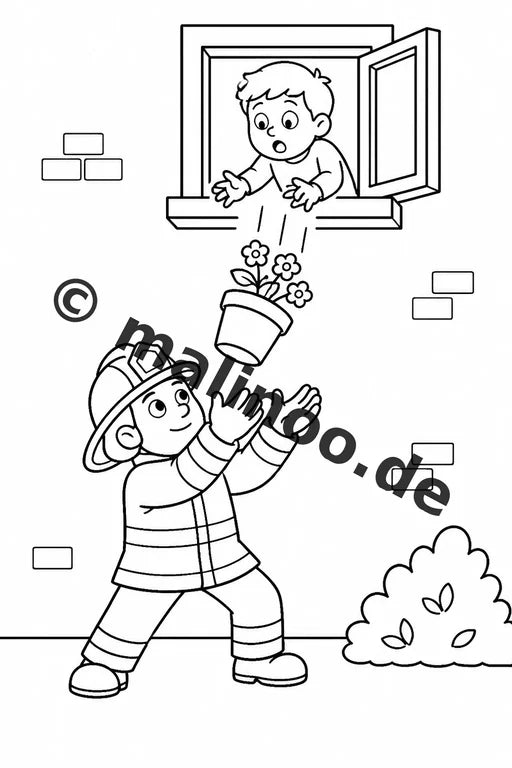 Feuerwehr Comis-Style Malbuch 20 Ausmalbilder gedruckt, ungebunden – Vorschaubild 7