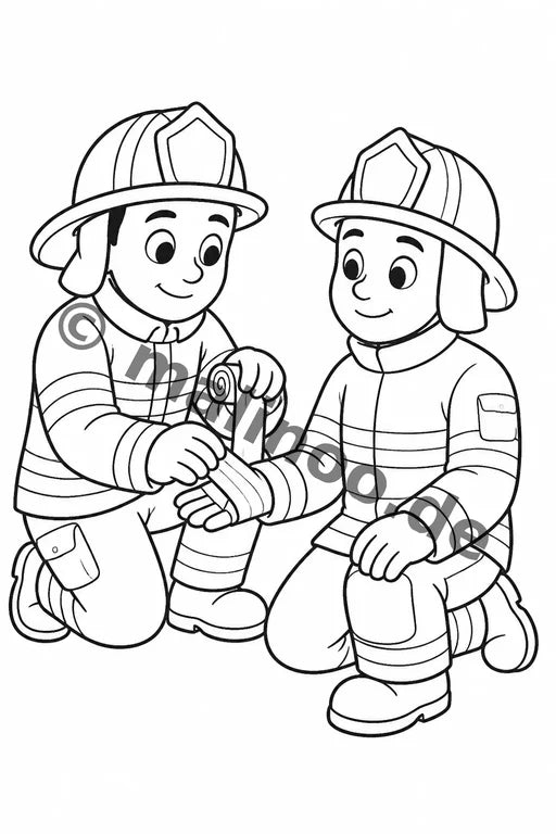 Feuerwehr Comis-Style Malbuch 20 Ausmalbilder gedruckt+lose – Vorschaubild 7